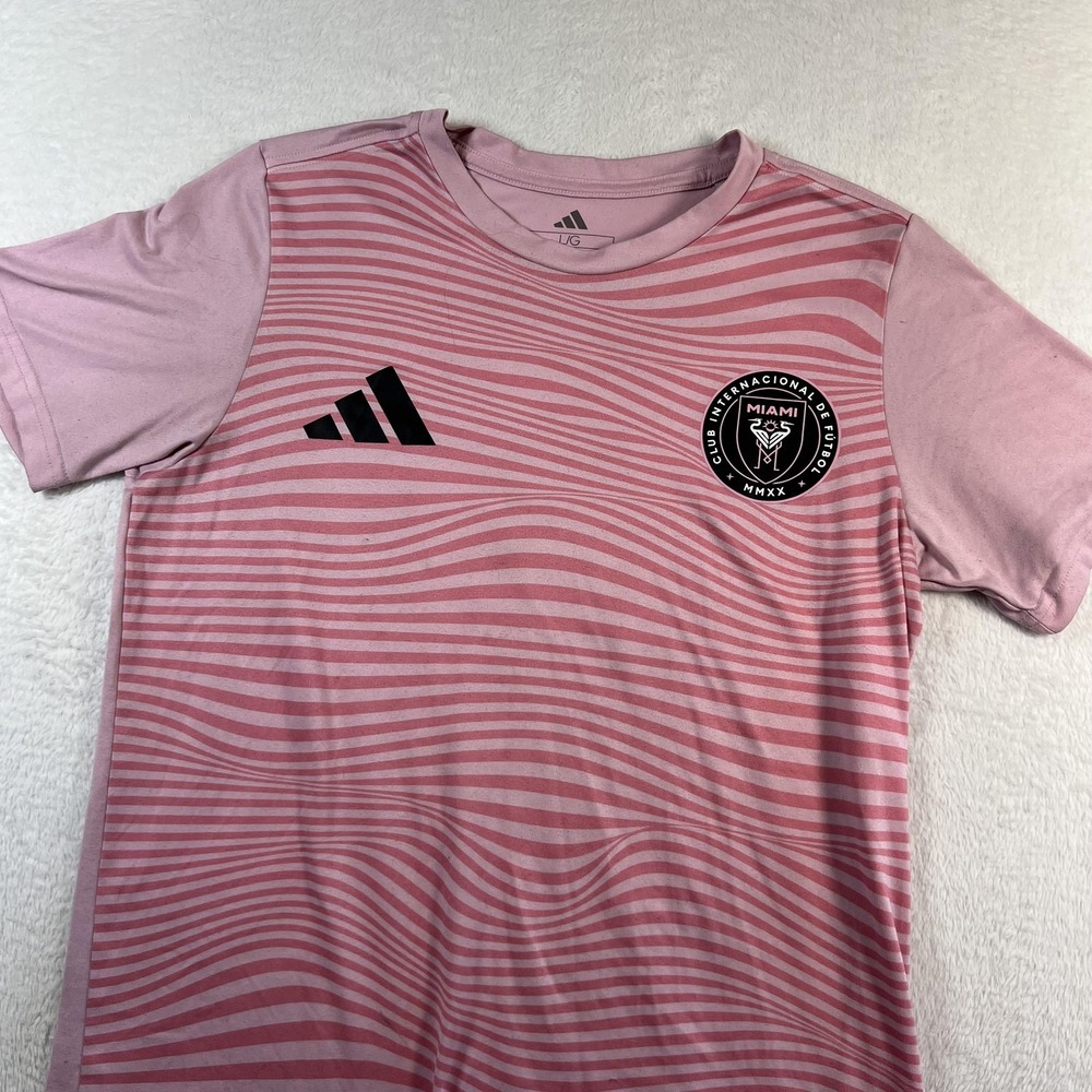 Inter Miami CF Jersey Mens Large Pink Soccer Shirt Adidas Messi 10 MLS